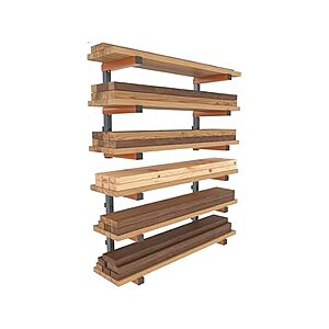 Bora Lumber Storage Rack for Garage Organization - 2 Pack of 3 Level Wall Mount Wood Rack - PBR-0315 $39.99