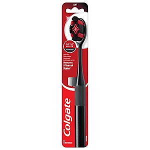 $5.96 get $3 Walmart Cash Limit 3 Colgate Optic White Charcoal Soft Toothbrush for Adults, 1 Pack