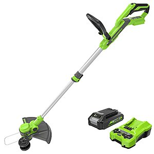 Greenworks 24V 12 in Cordless String Trimmer, 2.0 Ah Battery and Charger $79