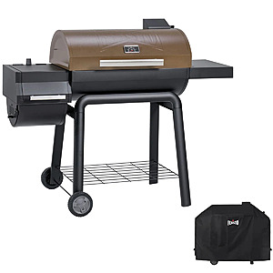 30" Feasto Charcoal Barrel Grill w/ Side Burner & Grill Cover (Golden/Black) $185.98 + Free Shipping
