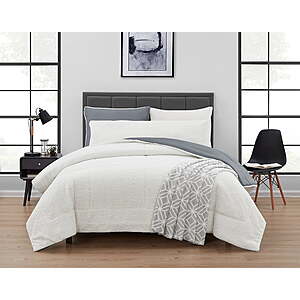 Serta So Cozy 5-Piece Sherpa Reverse Comforter Set, Grey, Full/Queen $25.58