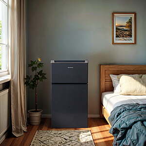 Frigidaire 3.1 Cu. ft. Top Mount Refrigerator, Compact Fridge Freezer Combo, Mini Fridge with Freezer, Slate $158