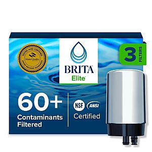 Brita Replacement Water Filter for Faucet Mount, Removes 99% of Lead, Sink Filtration System, Chrome, 3 Count $21.84