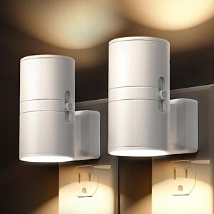 2-Pack L Lohas Dimmable Wall Plug Light Sensor LED Night Light (3000K Soft White, White) $5.99 + Free Shipping w/ Prime or on $35+