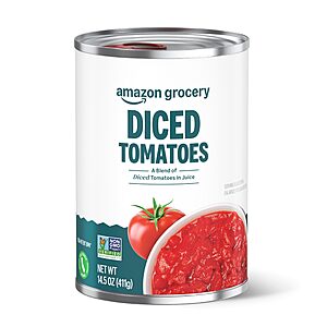 Amazon Fresh, Diced Canned Tomatoes In Tomato Juice, 14.5 Oz (Previously Happy Belly, Packaging May Vary)~$0.72 With S&S @ Amazon~Buy 4 & Save More!