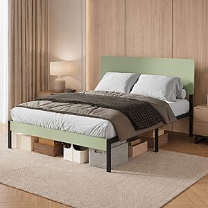 Novilla Queen Bed Frame, Heavy Duty Metal Platform Bed Frame with Wood Headboard, 1200 LBS Weight Capacity, No Box Spring Needed, Noise-Free & Under-Bed Storage for $56.02