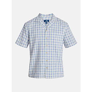 George Men's Textured Camp Shirt (Blue Peri Plaid, Size M or XL) $3.66 + Free Shipping w/ Walmart+ or on $35+