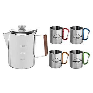 Alpine Mountain Gear 5-piece Stainless Steel Coffee Set $19.99 free shipping Costco.com
