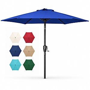 SimpleLux 9ft Outdoor Patio Umbrella for Garden Deck Backyard Pool, various colors $29.99