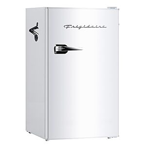 Frigidaire Retro Compact Fridge with Chiller, 3.2 cu ft Countertop Fridge with Built-In Bottle Opener, 16.5" D x 19" W x 31" H, various colors $159
