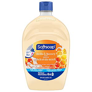 50-Oz Softsoap Moisturizing Liquid Hand Soap Refill (Milk & Honey Scent) + $4 Walmart Cash $6 @ Walmart