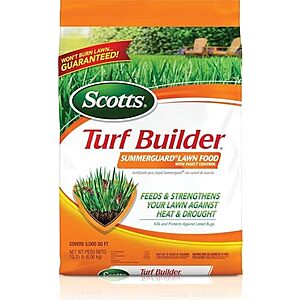 $19.98* | 13.35-lbs (5000-sq-ft) Scotts Turf Builder SummerGuard Lawn Food w/ Insect Control at Amazon