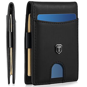 Gostwo Men's RFID Slim Bifold Wallet w/ ID Window (Black) $5.99 + Free Shipping w/ Prime or on $35+