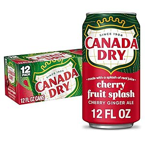 [SnS, AC] $14.01* | 3 × 12-Pack 12-Oz Canada Dry Fruit Splash Cherry Ginger Ale Soda ($4.67 each) at Amazon (38.9￠ each)
