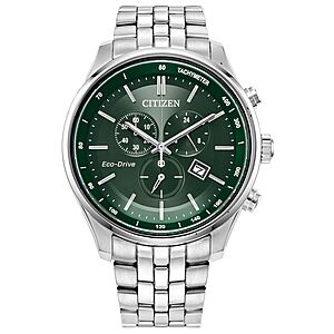 42mm Citizen Men's Eco-Drive Chronograph Stainless Steel Bracelet Watch (Green Dial) $267.30 + FS @ Kohl's