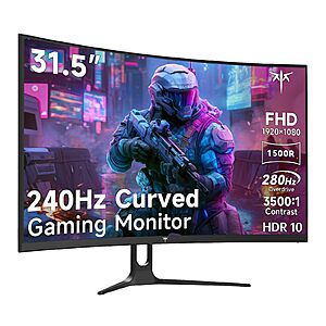 $180.48 FS AMZ KTC 32 Inch 280Hz 240Hz Curved Gaming Monitor, FHD PC Monitor 1080P, H32C5