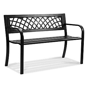 Outdoor Bench, 46 in. Metal Garden Bench for Outdoors, $79.9