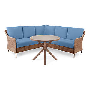 Mainstays Chelsea Outdoor Patio 4-Piece Sectional Dining Set, Blue $297
