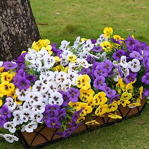 SupBri 12 Bundles Artificial Silk Pansy Flowers with Fake Butterflies $8.49
