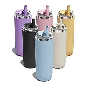 6-Pack 16-Oz Uirzotn Leak-Proof Stainless Steel Tumblers w/ Lid & Straw $29.99 + Free Shipping w/ Prime or on $35+