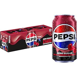 [AC] $14.35 | 3 × 12-Pack 12-Oz Pepsi Zero Sugar Cola Soda Pop (Wild Cherry & Cream) ($4.78 each) at Amazon