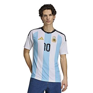 adidas Men's Standard Argentina 26 Home Fan Jersey, White/Icey Blue for $12