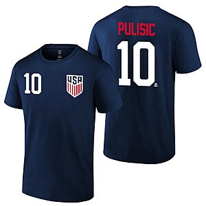 Icon Sports Officially Licensed US Men's National Soccer Team Christian Pulisic Cotton T-Shirt - Unisex Adult - for $8