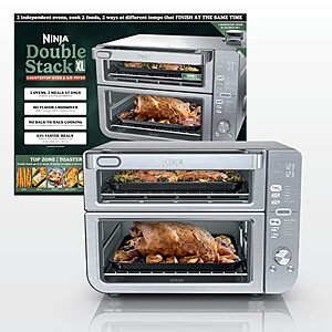 Ninja Double Stack XL Countertop Oven, 12-in-1, Stainless Steel, DCT601 $329.99