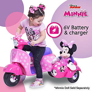 6V Disney Minnie Mouse Happy Helpers Scooter with Sidecar Ride-On Toy Deal at Walmart – $50.00 at Walmart (Was $118.00)