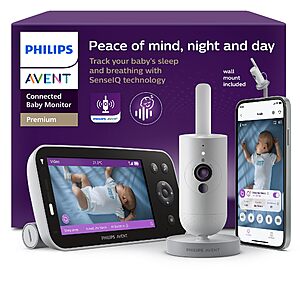 Philips Avent Premium Connected Baby Monitor, 1080p Camera, 5" HD Screen $209.99
