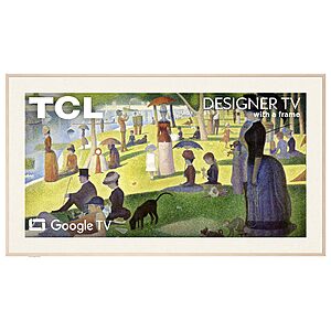 TCL 75" Designer Series Picture Frame Google Smart Art TV QLED 4K, 75A300L $1499.99
