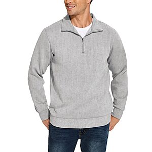 PINSPARK Men’s Quarter-Zip Fleece Pullover Sweatshirt $12.99 w/ Code