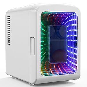 Antarctic Star Mini Compact Refrigerator with Gaming Light, 4L Capacity/6 Cans Portable Mini Fridge $32.38