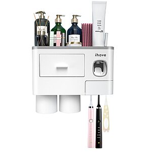 Prime: iHave Wall Mounted Toothbrush Holder w/ Toothpaste Dispenser & 2 Cups $13.94 + Free Shipping