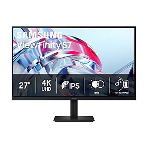 Samsung 27" ViewFinity S7 (S70H) 4K UHD 60hz Monitor(LS27H70DEANXZA) $199.99 + Free S&H at Amazon