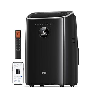 DREO Portable Air Conditioner 318S, 8000 BTU ASHRAE (5000 BTU DOE) Smart AC Unit for Bedroom with Drainage-free Cooling $367.1