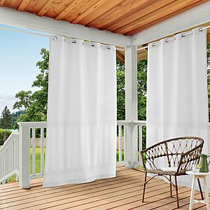 TOWN & COUNTRY BASICS Cabana Solid Heavyweight Indoor Outdoor Curtains, Light Filtering Opacity with Grommet Top, 2-Pack Set, 54"x84", various colors, from $13.9
