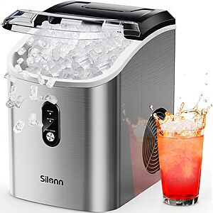 Silonn Nugget Ice Maker Countertop, Pellet Ice Machine with Self-Cleaning Function, Sonic Ice Maker Produces 33lbs of Chewable Ice in 24 Hours $149.99