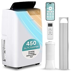 SereneLife Single Duct Portable Air Conditioner and Heater 12000 BTU Portable AC Unit with Smart WiFi Control, Portable Air Conditioners up to 450 Sq Ft $354.3