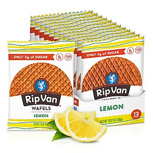 12-Count Rip Van Wafels Stroopwafels (Lemon) $7.99 w/ S&S + Free Shipping w/ Prime or on $35+