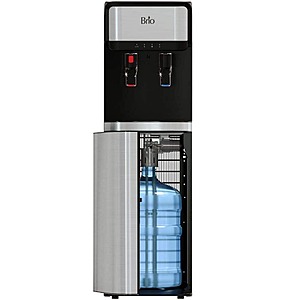 Bottom-Load Water Cooler Dispenser Hot and Cold, Child Lock, LED Lights w/Empty Bottle Alert, Silver $142.44