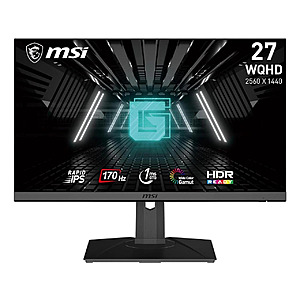 Refurb: MSI 27" Gaming Monitor 1ms 170Hz (2560x1440) QHD Rapid IPS G-Sync HDR $96.79