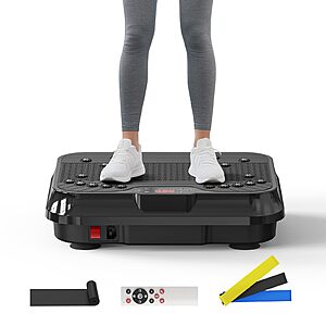 Vibration Plate Exercise Machine for Lymphatic Drainage, Stand Shake Plate  for Whole Body Fat Burning, Home Gym Workout $39.99 @Amazon