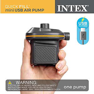 Intex Mini USB-C Powered Air Pump with 3 Nozzles for Mattresses and Inflatables $9.88