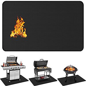 Protebox 48 x 30 inch Under Grill Mats for Outdoor Grill, Double-Sided Fireproof Deck and Patio Protector Mat $21.84