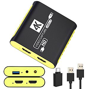 USB 3.0 HDMI Video Capture Card, 1080P 60FPS Streaming for Switch 2 PS5 Xbox $19.99