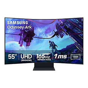 Samsung 55" Odyssey Ark 2nd Gen 4K UHD 1000R Curved Gaming Monitor, 165Hz, 1ms, 4 Input Multi View, Quantum Mini-LED $1999.99
