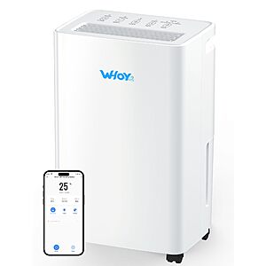 WHOY Dehumidifier, 2500-3000 Sq Ft, 30 Pints Max. Smart Compressor, Smart App-Controlled Humidity, With Drain Hose $54.99