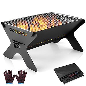 Odoland Portable Folding Charcoal Grills for Outdoor Cooking Bonfire BBQ $36.39 + Free Shipping
