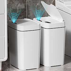 Prime: Vanpopubs 2 Pack Automatic Motion Sensor Bathroom Trash Can White $24.99 + Free Shipping